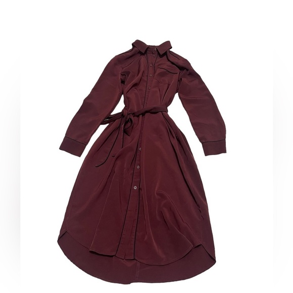 WHO WHAT WEAR BURGUNDY BUTTON DOWN DRESS - Picture 3 of 12